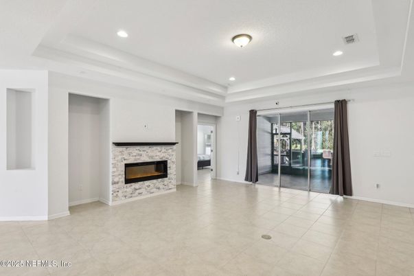 Empty room, Fireplace, Interior, Recessed Lighting