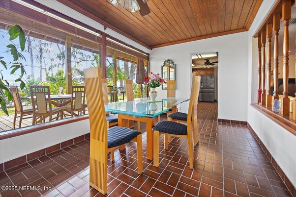 Dining room, Interior, Wooden Ceilings