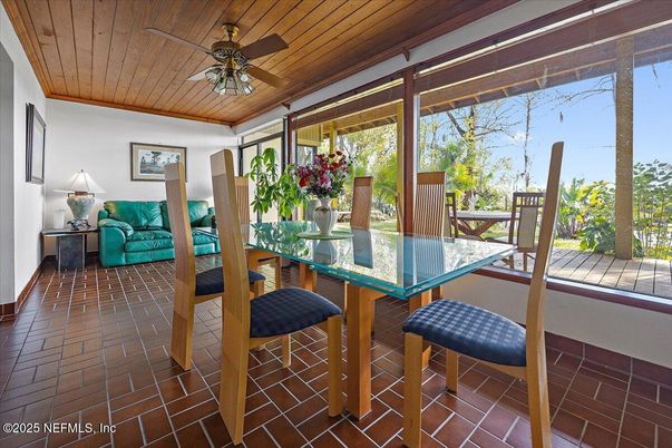 Dining room, Interior, Wooden Ceilings