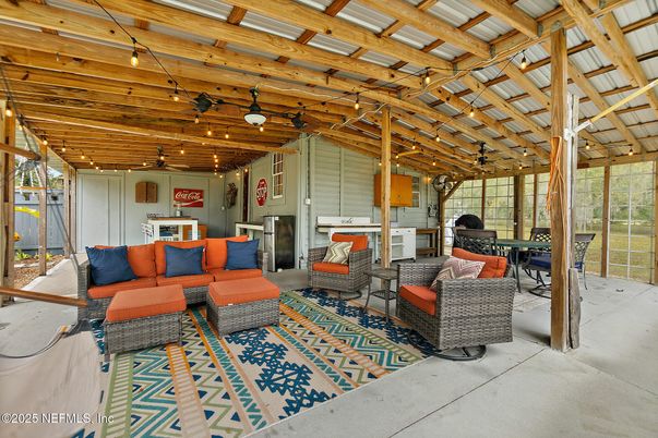 Interior, Living room, Wooden Beams
