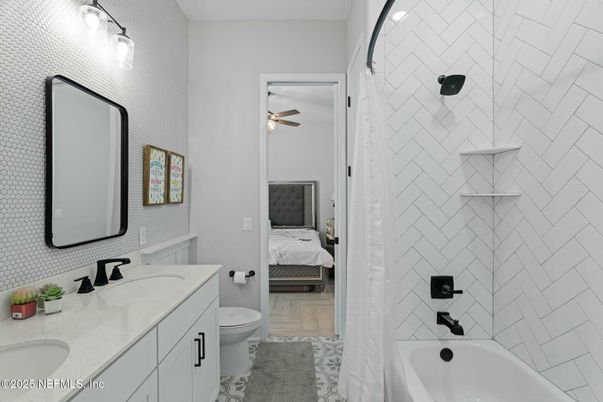 Bathroom, Bedroom, Dual Sink Vanities, Interior, Wood Texture Flooring