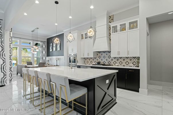 Interior, Kitchen, Marble, Pendant Lights, Recessed Lighting