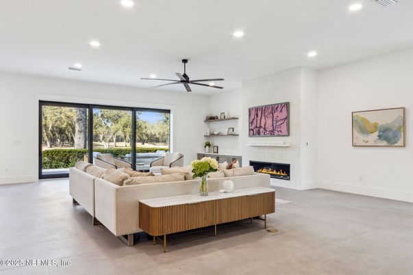 Fireplace, Interior, Living room, Recessed Lighting