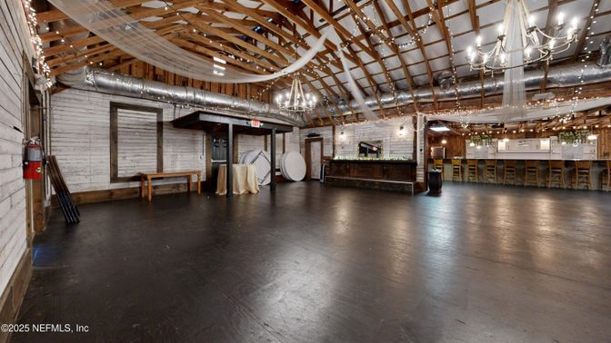 Chandelier, Interior, Stone Walls, Wooden Beams, Wood Texture Flooring