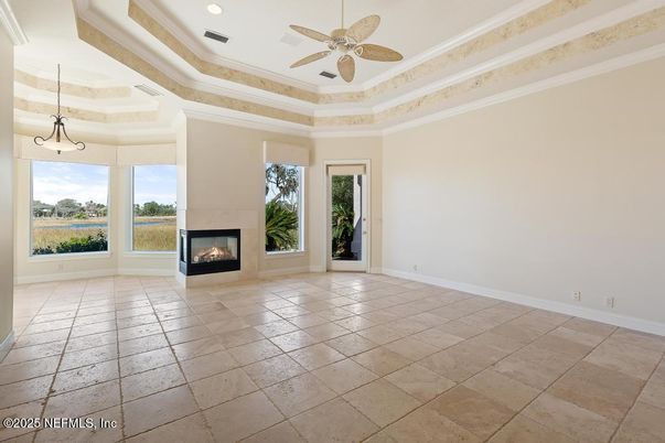 Empty room, Fireplace, Interior, Pendant Lights, Recessed Lighting