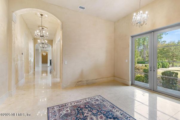 Chandelier, Empty room, Interior