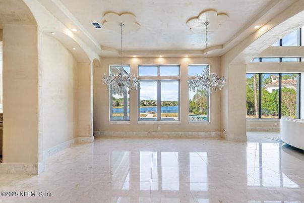Chandelier, Empty room, Interior, Recessed Lighting