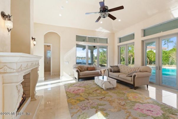 Fireplace, Interior, Living room, Recessed Lighting