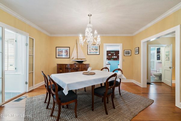 Chandelier, Dining room, Interior, Wood Texture Flooring