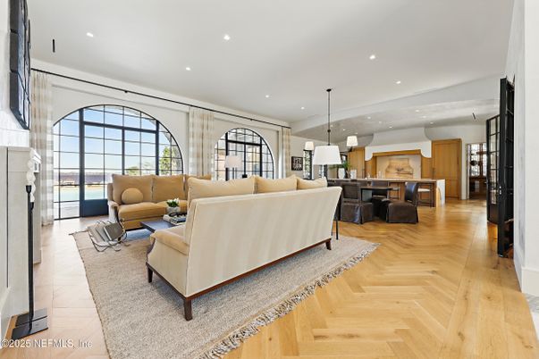 Dining room, Interior, Kitchen, Living room, Pendant Lights, Recessed Lighting, Water, Wood Texture Flooring