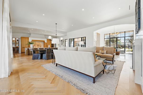 Dining room, Interior, Kitchen, Living room, Pendant Lights, Recessed Lighting, Wood Texture Flooring