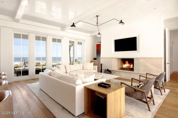 Fireplace, Interior, Living room, Water, Wood Texture Flooring