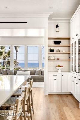 Dining room, Interior, Recessed Lighting, Water, Wood Texture Flooring