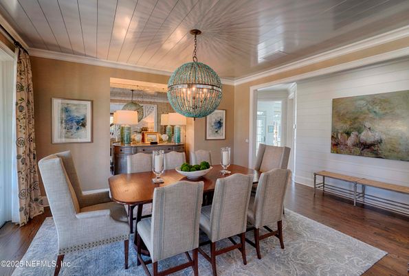 Chandelier, Dining room, Interior, Pendant Lights, Wood Texture Flooring