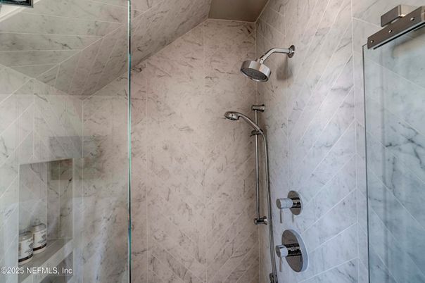 Bathroom, Glass Shower, Interior, Marble Walls