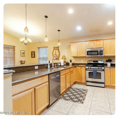 Interior, Kitchen, Pendant Lights, Recessed Lighting, Stainless Steel Appliances