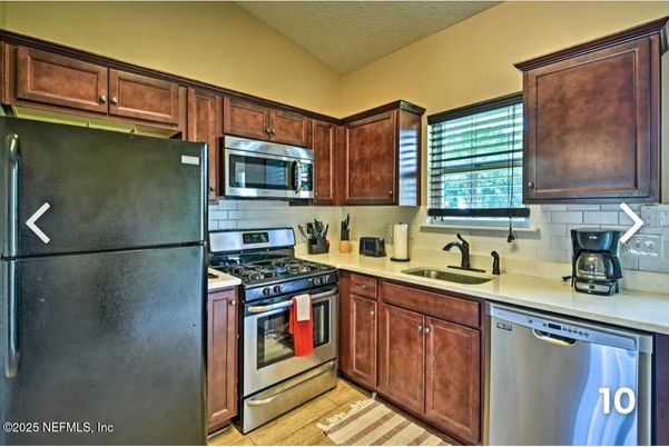 Interior, Kitchen, Stainless Steel Appliances, Wood Texture Flooring