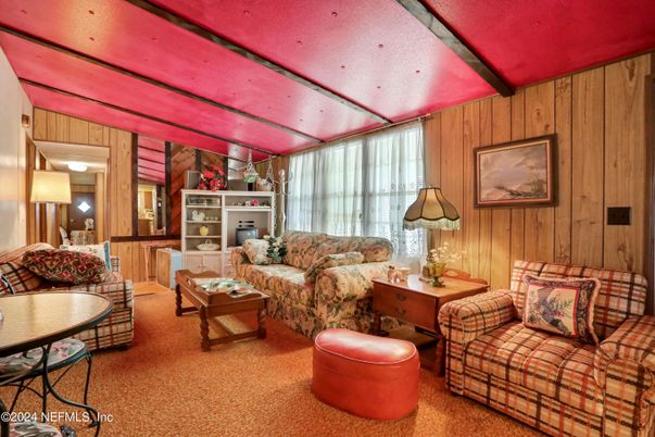 Interior, Living room, Wooden Beams, Wooden Walls