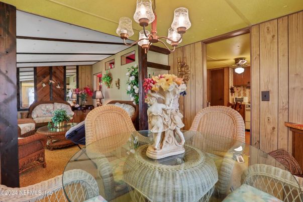 Chandelier, Dining room, Interior, Wooden Walls