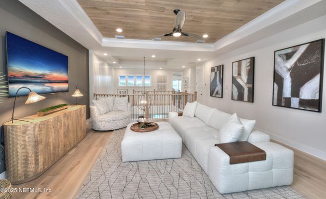 Interior, Living room, Pendant Lights, Recessed Lighting, Wooden Ceilings, Wood Texture Flooring