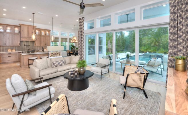 Dining room, Interior, Kitchen, Living room, Pendant Lights, Recessed Lighting, Wood Texture Flooring