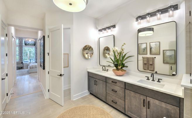 Bathroom, Dual Sink Vanities, Glass Shower, Interior