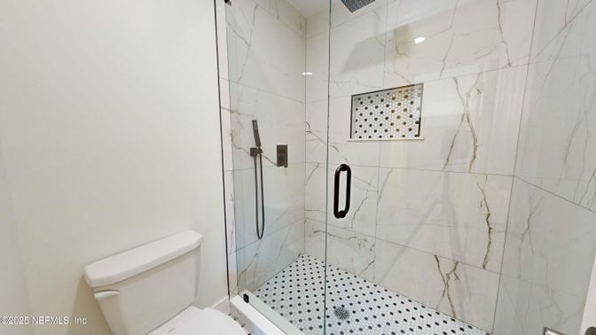 Bathroom, Glass Shower, Interior, Marble Walls