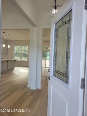 Interior, Kitchen, Pendant Lights, Wood Texture Flooring