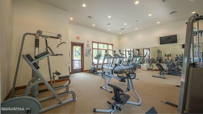 Fitness Equipment, Gym, Interior, Recessed Lighting