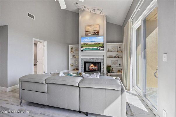 Fireplace, Interior, Living room, Wood Texture Flooring