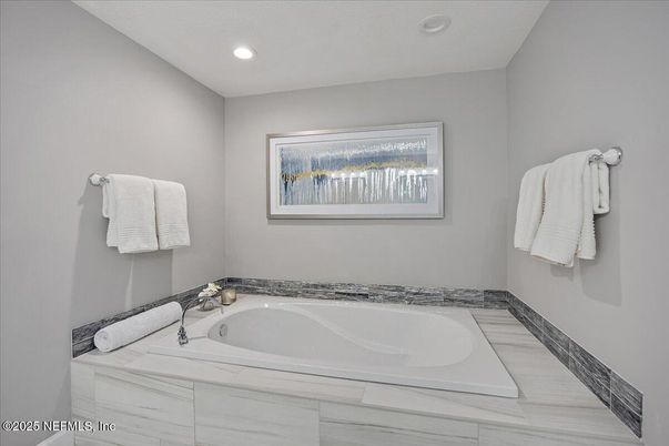 Bathroom, Interior, Marble, Recessed Lighting
