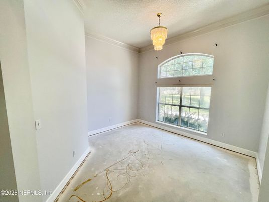 Chandelier, Empty room, Interior