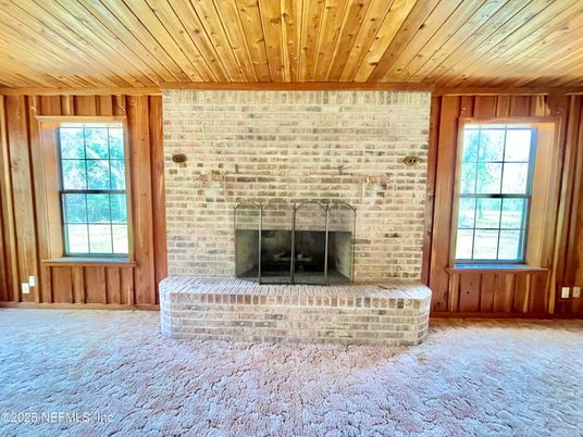 Fireplace, Interior, Stone Walls, Wooden Ceilings, Wood Texture Flooring, Wooden Walls