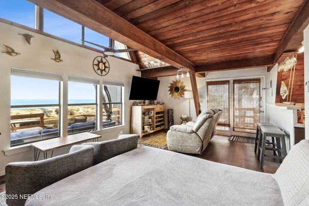 Bedroom, Interior, Living room, Water, Wooden Beams, Wooden Ceilings, Wood Texture Flooring