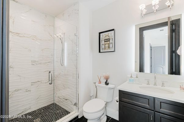 Bathroom, Glass Shower, Interior, Marble Walls