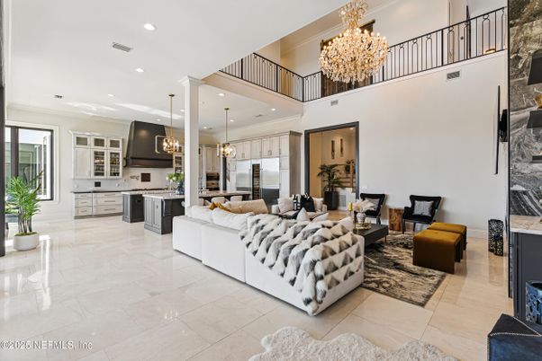 Chandelier, Dining room, Interior, Kitchen, Living room, Pendant Lights, Recessed Lighting, Stainless Steel Appliances