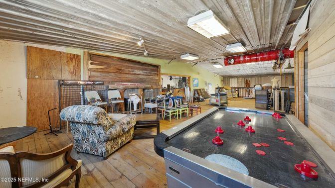Billiard Table, Game Room, Interior, Wood Texture Flooring, Wooden Walls
