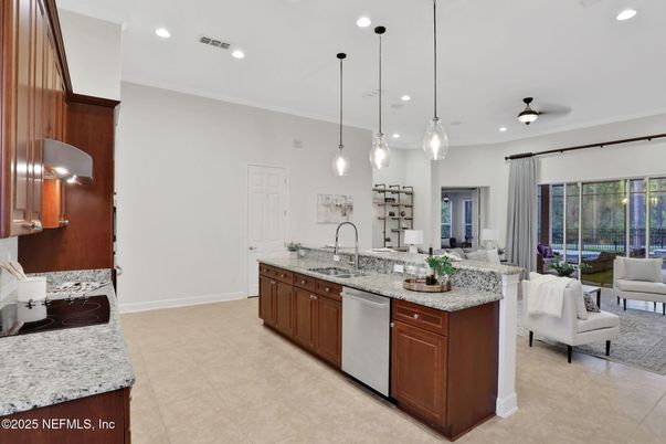 Interior, Kitchen, Living room, Pendant Lights, Recessed Lighting, Stainless Steel Appliances