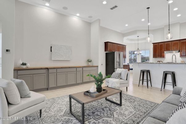 Interior, Kitchen, Living room, Pendant Lights, Recessed Lighting