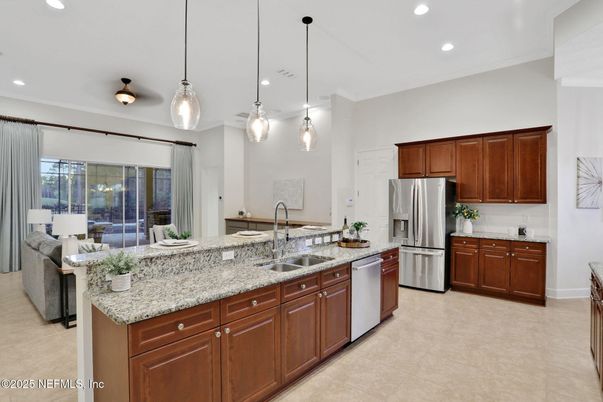 Interior, Kitchen, Pendant Lights, Recessed Lighting, Stainless Steel Appliances