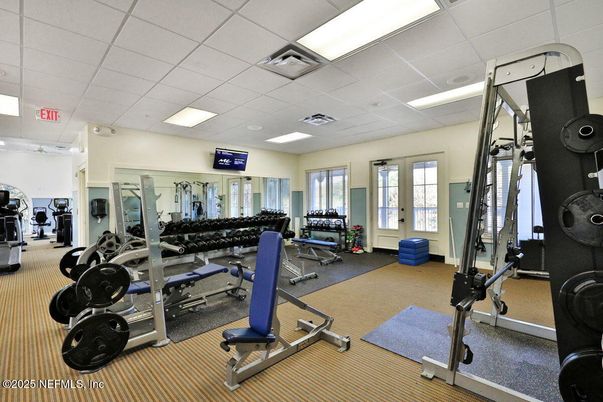 Fitness Equipment, Gym, Interior, Recessed Lighting