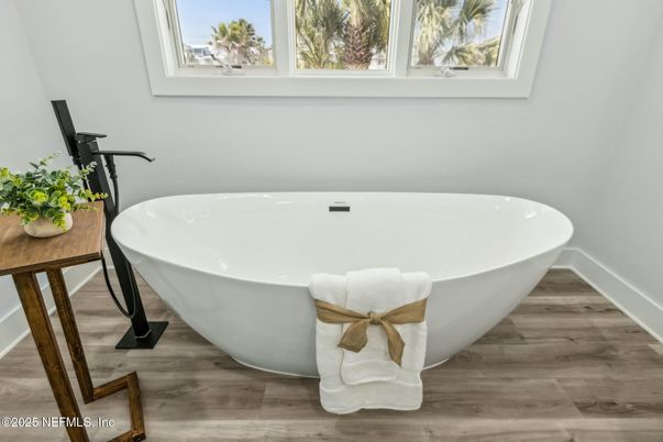 Bathroom, Free Standing Baths, Interior, Wood Texture Flooring