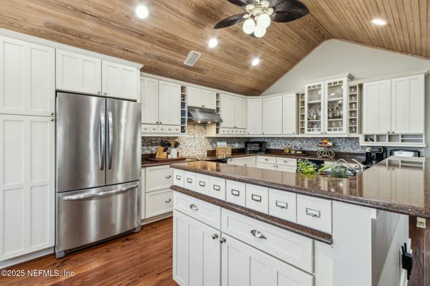 Interior, Kitchen, Recessed Lighting, Stainless Steel Appliances, Wooden Ceilings, Wood Texture Flooring