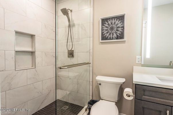Bathroom, Glass Shower, Interior, Marble Walls