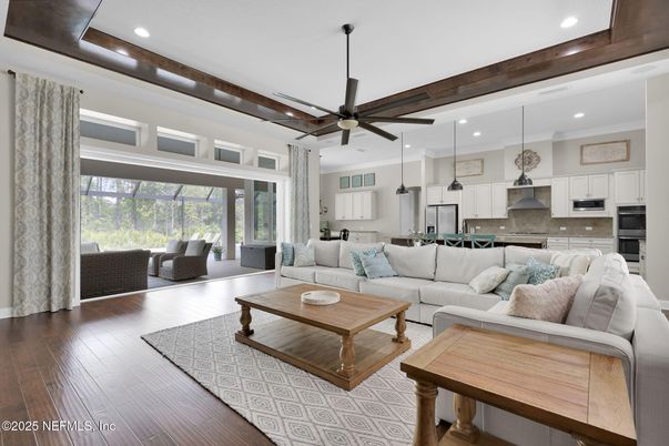 Interior, Kitchen, Living room, Pendant Lights, Recessed Lighting, Stainless Steel Appliances, Wood Texture Flooring