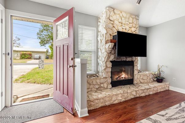 Fireplace, Interior, Wood Texture Flooring