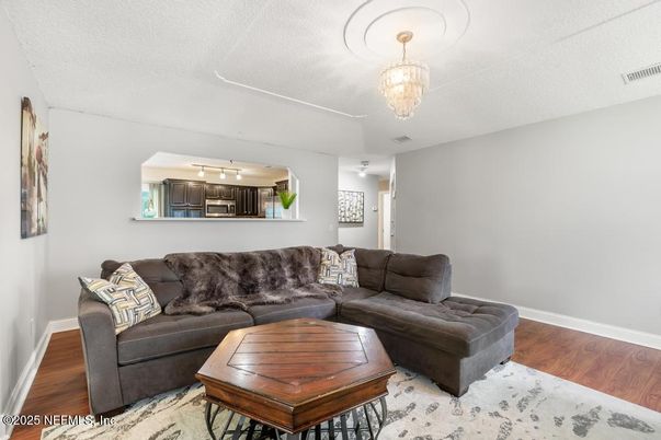 Chandelier, Interior, Kitchen, Living room, Wood Texture Flooring