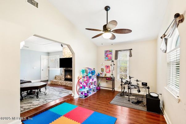 Fireplace, Interior, Wood Texture Flooring