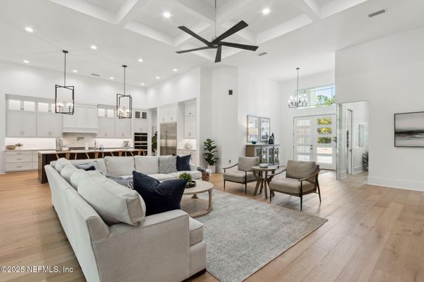 Interior, Kitchen, Living room, Pendant Lights, Recessed Lighting, Stainless Steel Appliances, Wood Texture Flooring