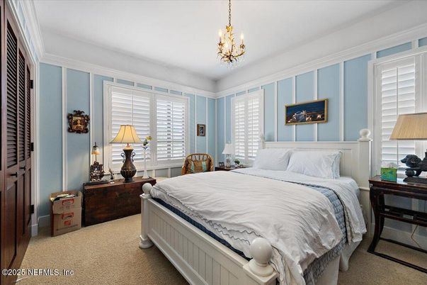 Bedroom, Chandelier, Interior